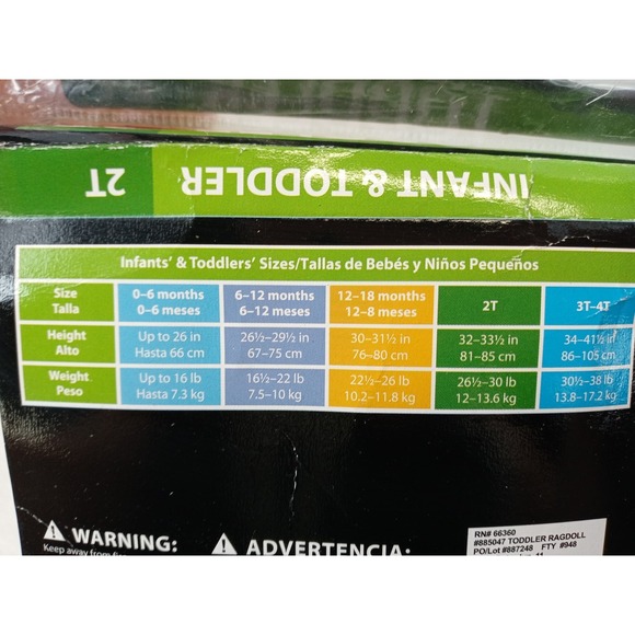 Rubies Rag Doll Girl‎ Costume Toddler 2T Halloween Red White Blue Dress Hat Wig - Picture 8 of 8